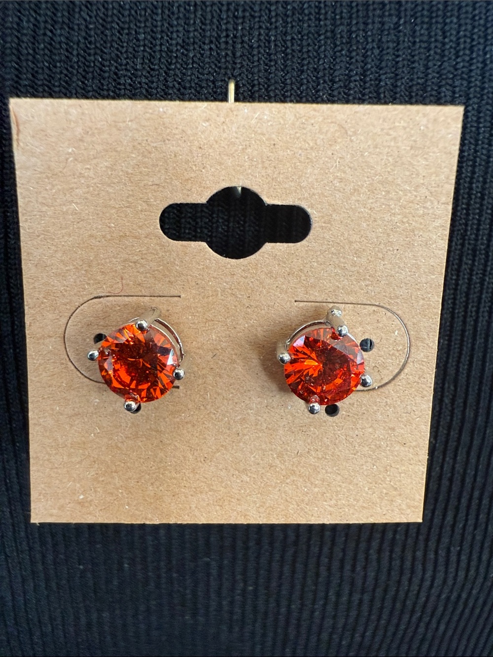 Brilliant Orange Crystal Stud Earrings - Women Jewelry